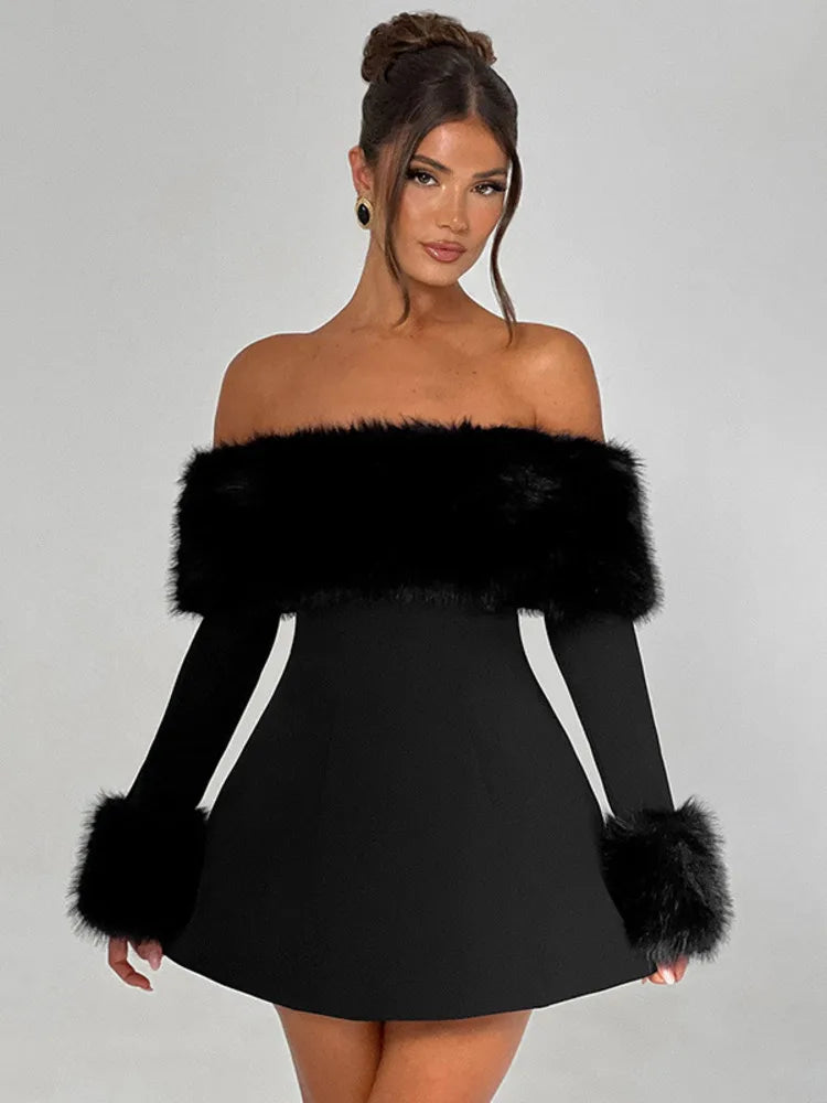 NovaTreads Strapless Long Sleeve Sexy Mini Dress