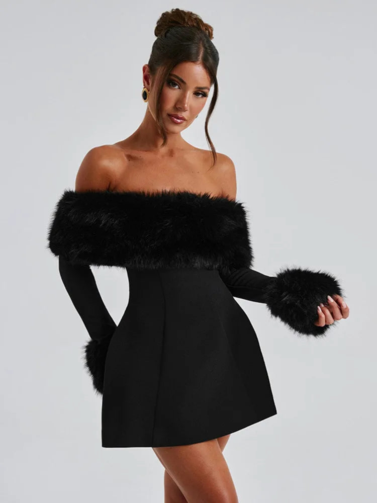 NovaTreads Strapless Long Sleeve Sexy Mini Dress