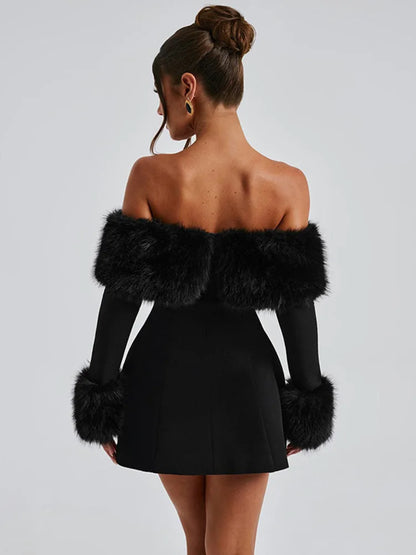 NovaTreads Strapless Long Sleeve Sexy Mini Dress