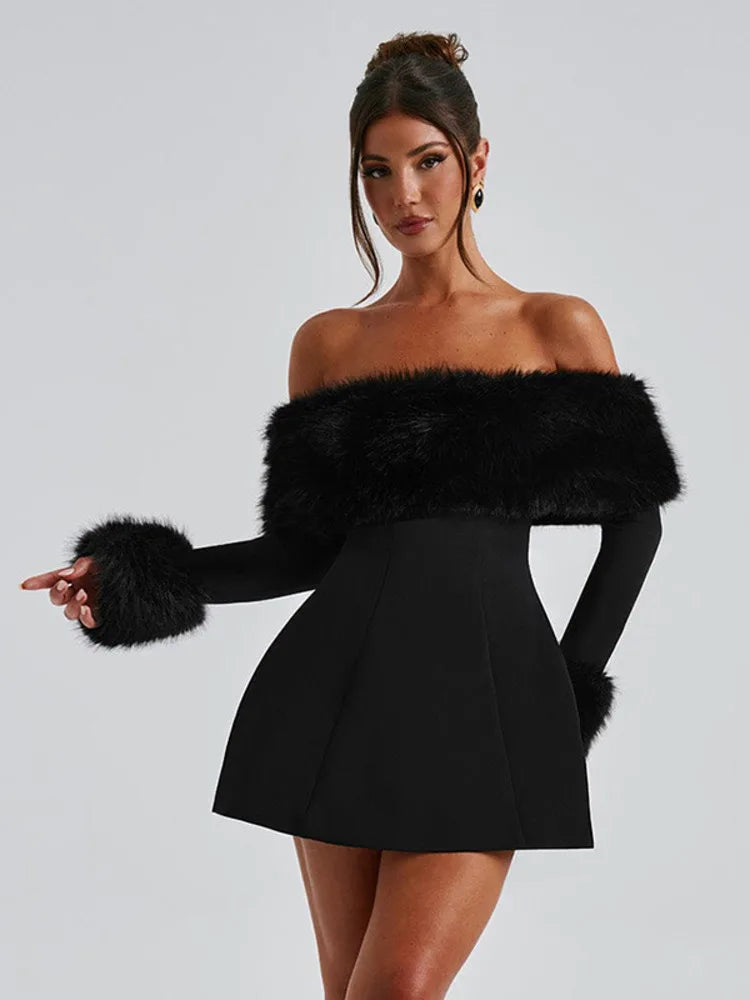 NovaTreads Strapless Long Sleeve Sexy Mini Dress